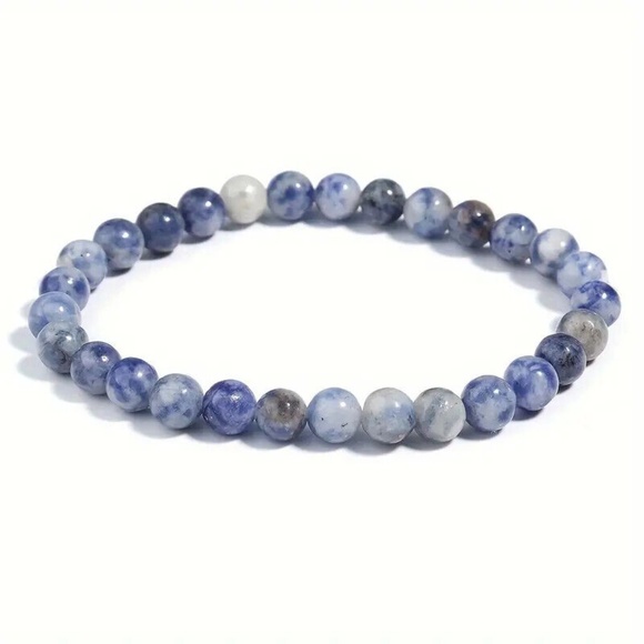 Sodalite Natural Stone Beaded Bracelet Shamballa Chakra Boho Reiki - Picture 1 of 1